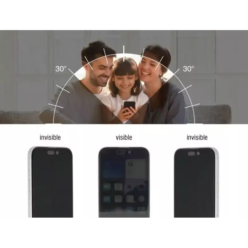 Privātuma rūdīta stikla ekrāna/muguras aizsargs Apple iPhone 16 — DELOCK 81281, triecien- un skrāpējumizturīgs, melns/caurspīdīgs, 1 gab.
