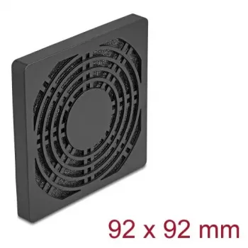 Ventilatora režģis DELOCK 67312, ABS melns, 96.5×96.5 mm, montāžas solis 92.5×92.5 mm