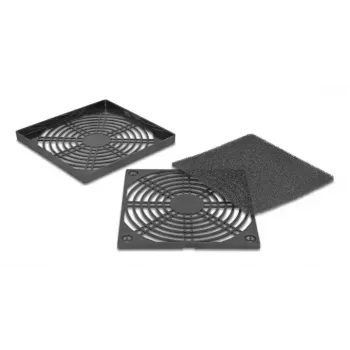 Ventilatora režģis DELOCK 67313, ABS melns, 125×125 mm, montāžas solis 105×105 mm