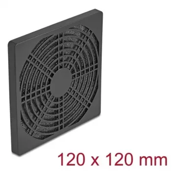 Ventilatora režģis DELOCK 67313, ABS melns, 125×125 mm, montāžas solis 105×105 mm