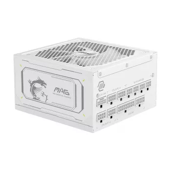 Barošanas bloks MSI MAG A1000GL PCIE5 BALTS 1000 W ATX 24-pin, 80 PLUS Gold, 135 mm ventilators