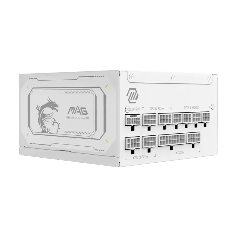 Barošanas bloks MSI MAG A1000GL PCIE5 BALTS 1000 W ATX 24-pin, 80 PLUS Gold, 135 mm ventilators