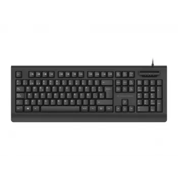 CONCEPTRONIC KAYNE01IT USB tastatūra ar viedās ID kartes lasītāju — pilnizmēra 105 taustiņi, itāļu izkārtojums, vadu, 1.5 m kabelis, melna