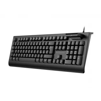 CONCEPTRONIC KAYNE01IT USB tastatūra ar viedās ID kartes lasītāju — pilnizmēra 105 taustiņi, itāļu izkārtojums, vadu, 1.5 m kabelis, melna