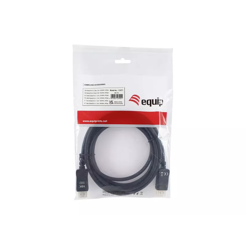 DisplayPort kabelis EQUIP 119274, 5 m, DisplayPort–DisplayPort, melns