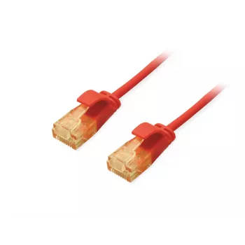 Equip Cat.6A U/UTP plānais patch vads 1m sarkans 10000 Mbit/s