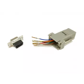 Equip 133388 DB9 uz RJ45 adapteris, sievišķais, pelēks, 72x33x16mm