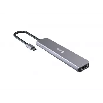 Equip USB-C 6-in-1 daudzfunkciju adapteris, HDMI 4K/30Hz, USB-C x4, USB-A x1, 5Gbps, 100W USB PD