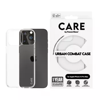 PanzerGlass CARE™ by ® Urban Combat Case Caurspīdīgs iPhone 15 Pro Max