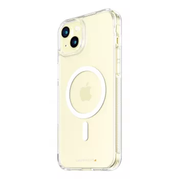 Cietais MacSafe telefona maciņš PanzerGlass iPhone 15 Plus — caurspīdīgs, no pārstrādātas plastmasas, 6.69 collu ekrānam