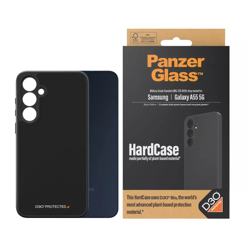 PanzerGlass HardCase Black ar D3O® Samsung Galaxy A55 5G