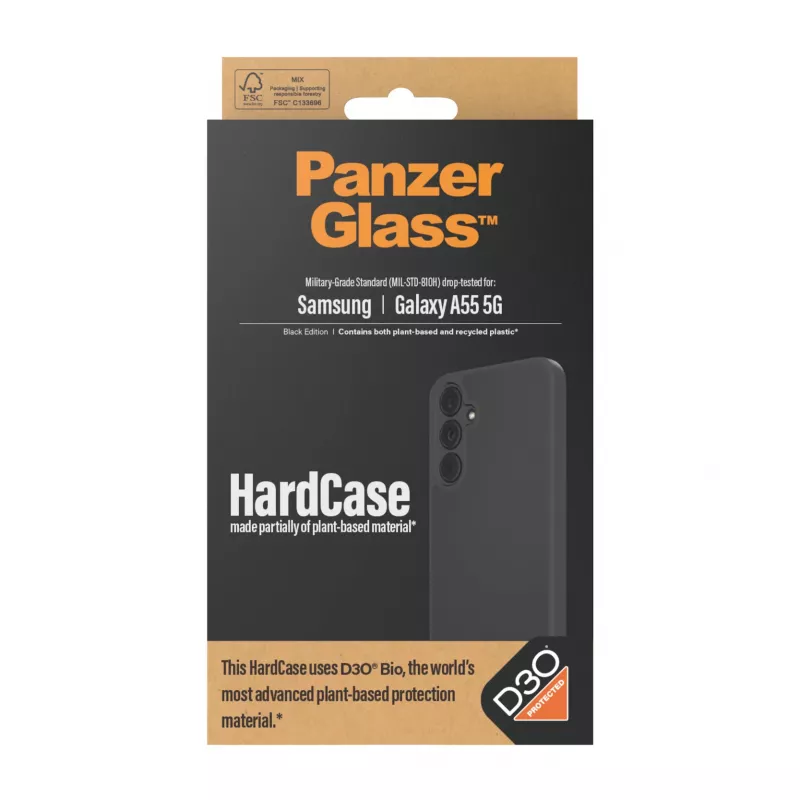 PanzerGlass HardCase Black ar D3O® Samsung Galaxy A55 5G