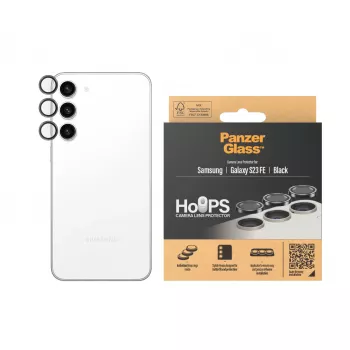 PanzerGlass Hoops Kameras Lēcas Aizsargs Samsung Galaxy S23 FE Melns Skrāpējumu un Triecienu Izturīgs
