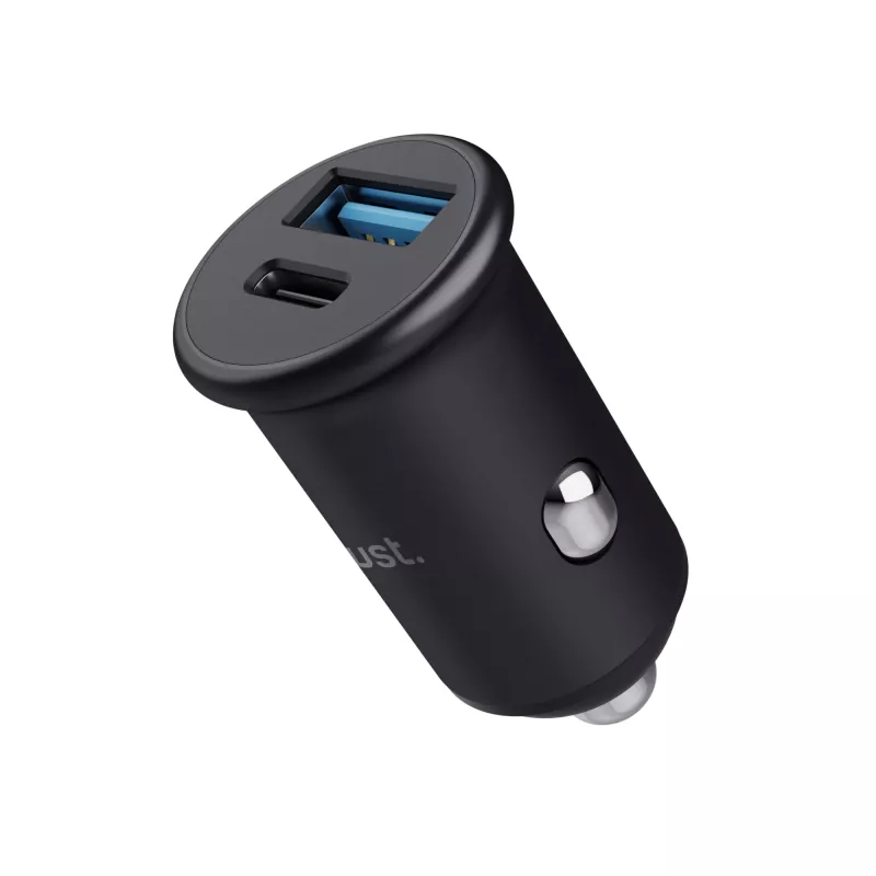 Trust Maxo 25197 auto lādētājs, 38 W, PD 3.0, QC 3.0, USB + USB-C, melnā krāsā