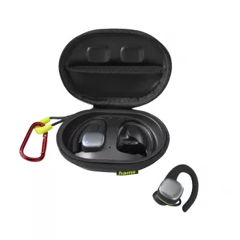 Hama Spirit Athletics True Wireless Stereo austiņas ar āķi sportam, melnas