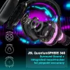 JBL Quantum One vadu spēļu austiņas, kas apņem ausis, aktīva trokšņu slāpēšana, USB-C, 3,5 mm, 20 - 20000 Hz, melnas