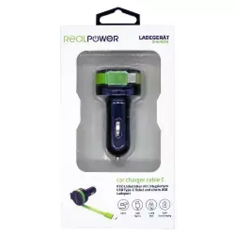 Mobilās ierīces lādētājs RealPower 257636 Universāls Melns Zaļš