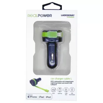 Auto lādētājs RealPower 257637 Universāls Melns Zaļš