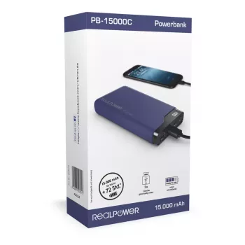 Portatīvais lādētājs RealPower PB-15000C 15000 mAh