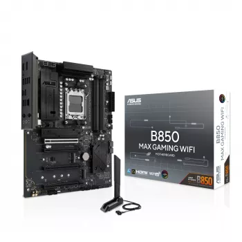 Mātesplate ASUS B850 MAX GAMING WIFI Socket AM5 ATX, AMD B850, DDR5, 4 DIMM, 256 GB, Wi‑Fi 6E, 2.5Gb Ethernet