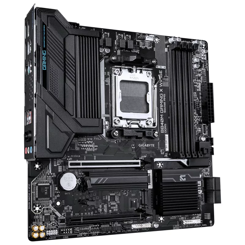 Mātesplate GIGABYTE B840M GAMING X WIFI6E - AMD Ryzen 9000, 8+2+2 fāžu VRM, līdz 8200MHz DDR5(O.C), 2xPCIe 4.0 M.2, Wi-Fi 6E, 2.5GbE LAN, USB 3.2 Gen 1