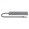 Manhattan USB-C dokstacija/hubs ar karšu lasītāju, porti (x5): HDMI, USB-A (x2) un USB-C (x2), ar Power Delivery (PD) 100W - nepieciešams ārējais USB-C lādētājs (nav iekļauts). USB barošana (nav nepieciešams ārējais barošanas avots), kad PD netiek izmanto