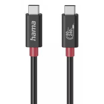 Hama USB-C kabelis ar E-Marker, USB4 Gen4, 80 Gbit/s, 5 A, 240 W, 1,00 m