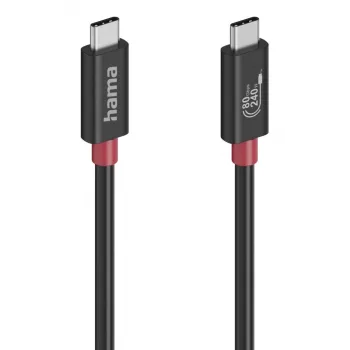 Hama USB-C kabelis ar E-Marker, USB4 Gen4, 80 Gbit/s, 5 A, 240 W, 1,00 m