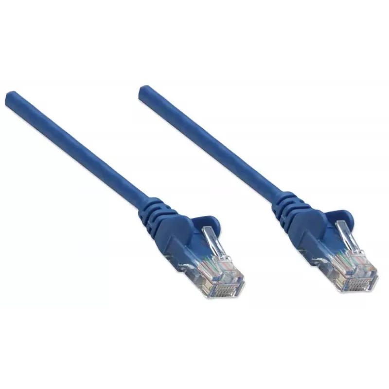 Intellinet Cat6 tīkla vads, 0,5 m, zils, CCA, U/UTP, PVC, RJ45, zeltīti kontakti, aizsargvāciņš, mūža garantija