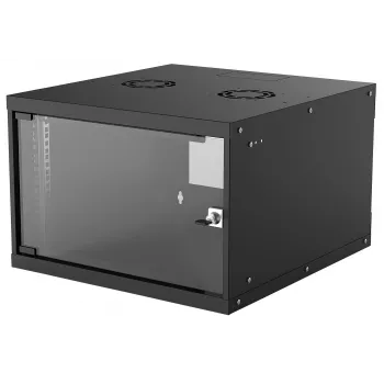 Intellinet 19 inch tīkla skapis - sienas stiprinājums (Basic), 6U, 560mm dziļš, melns, plakanpakotne, max 50kg, lietderīgais dziļums 500mm, stikla durvis, statīvs, sienas montāžas daļas (piem., skrūves un dībeļi) nav iekļautas