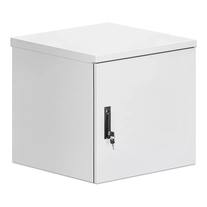 Intellinet Industrial IP55 sienas skapis 19 inch 12U 600 mm ar ventilatoriem, salikts, gaiši pelēks RAL7035