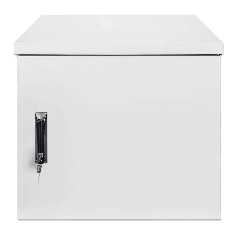 Intellinet Industrial IP55 sienas skapis 19 inch 12U 600 mm ar ventilatoriem, salikts, gaiši pelēks RAL7035
