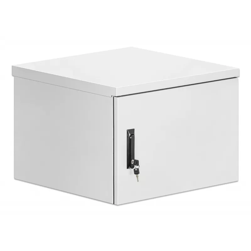 Intellinet Industrial IP55 19 collu sienas skapis ar integrētiem ventilatoriem, 9U, 600 mm dziļums, jumta divu ventilatoru ventilācijas bloks, putekļu un ūdens necaurlaidīgs korpuss, samontēts, gaiši pelēks RAL7035