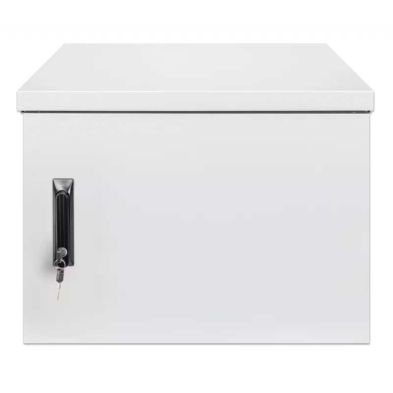 Intellinet Industrial IP55 19 collu sienas skapis ar integrētiem ventilatoriem, 9U, 600 mm dziļums, jumta divu ventilatoru ventilācijas bloks, putekļu un ūdens necaurlaidīgs korpuss, samontēts, gaiši pelēks RAL7035