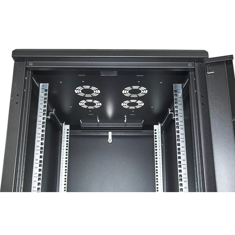 Intellinet 19 inch tīkla skapis - brīvi stāvošs, 42U, 800x800 mm (platums x dziļums), melns, plakanpakas, maks. 1500 kg, daudzpunktu durvju slēdzene, viena slēdzene uz sānu paneli, lietderīgais dziļums 123 līdz 573 mm, IP20, tērauds