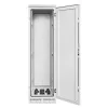Intellinet Industrial IP55 19 inch tīkla skapis ar iebūvētiem ventilatoriem, 42U 800 mm dziļums, jumtā montēta četru ventilatoru ventilācijas iekārta, putekļu un ūdens strūklas aizsardzība, brīvi stāvošs, samontēts, gaiši pelēks RAL7035