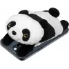 Maciņš LAUT MAGMOJI — Panda dizains, saderīgs ar MagSafe, ABS/plīša/audums/metāls/neilons, melns & balts