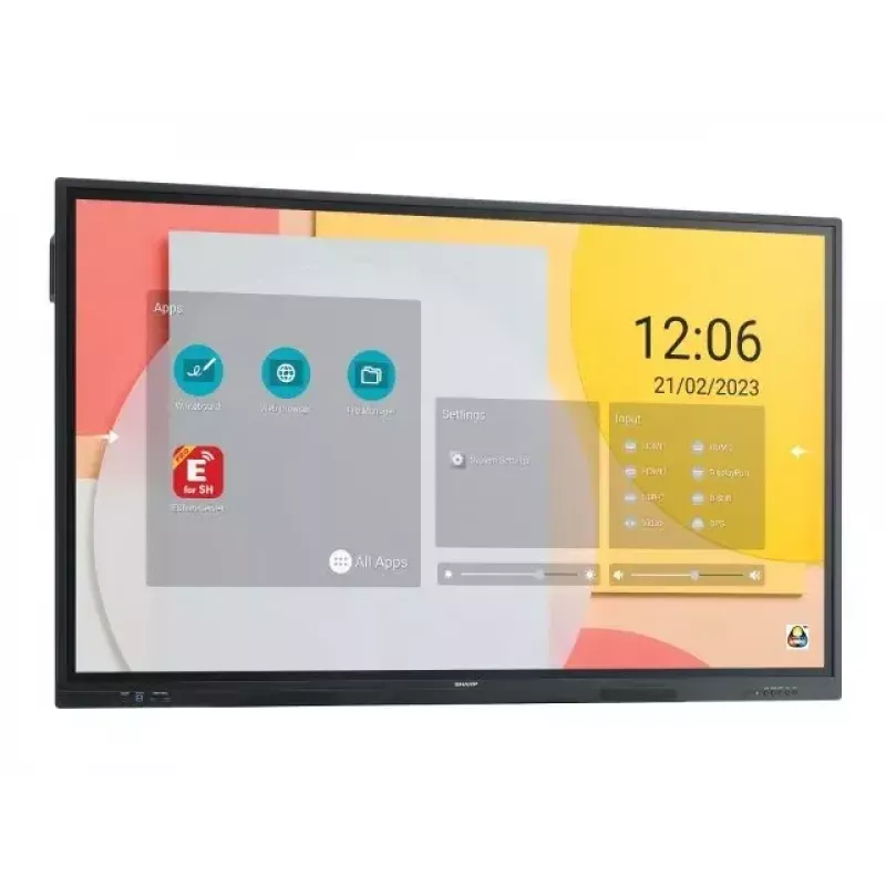 Sharp PN-LC862 86 collu 4K Ultra HD LCD interaktīvais displejs ar skārienekrānu, Android 11, Wi-Fi, 450 cd/m²