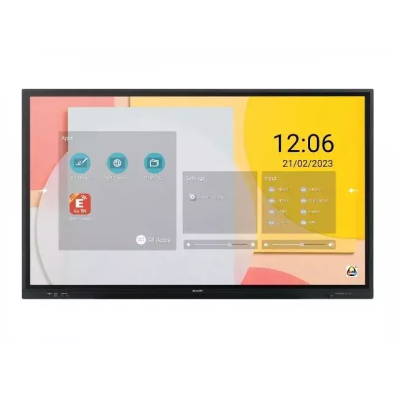 Sharp PN-LC862 86 collu 4K Ultra HD LCD interaktīvais displejs ar skārienekrānu, Android 11, Wi-Fi, 450 cd/m²