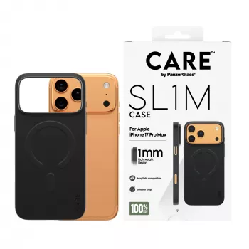 PanzerGlass CARE™ SL1M Case Black ar MagSafe iPhone 17 Pro Max vāciņš