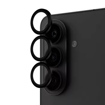 PanzerGlass Hoops Kameras lēcu aizsargs Melns Samsung Galaxy S26 / S26+ — Rūdīts stikls un silikons, Izturīgs pret skrāpējumiem un triecieniem