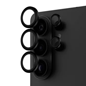 Kameras objektīva aizsargs PanzerGlass Hoops Samsung Galaxy S26 Ultra — rūdīts stikls, silikons, melns