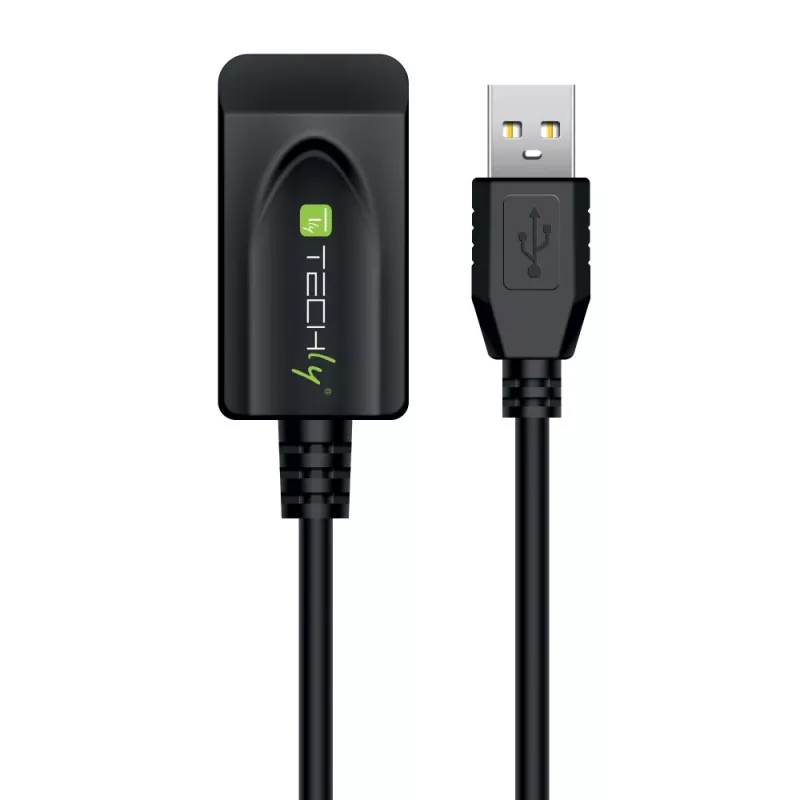 Techly IUSB-REP220TY3 USB pagarinātājkabelis USB 2.0 20 m USB A Melns