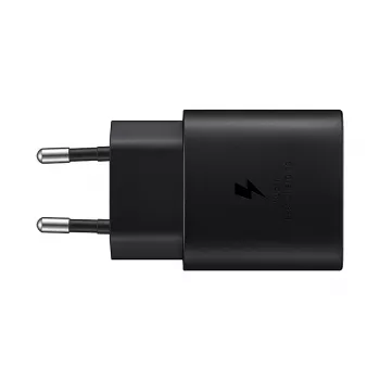 Sienas lādētājs Samsung EP-TA800XBEGEU 25W USB-C ātra uzlāde, kompakts tīkla adapteris
