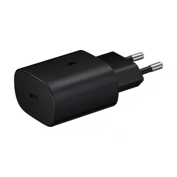 Sienas lādētājs Samsung EP-TA800XBEGEU 25W USB-C ātra uzlāde, kompakts tīkla adapteris