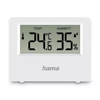 Hama Ebro digitālais termometrs un higrometrs, iekštelpām un ārtelpām, balts
