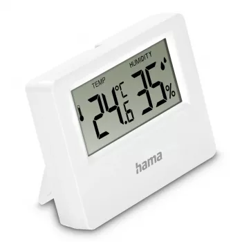 Hama Ebro digitālais termometrs un higrometrs, iekštelpām un ārtelpām, balts