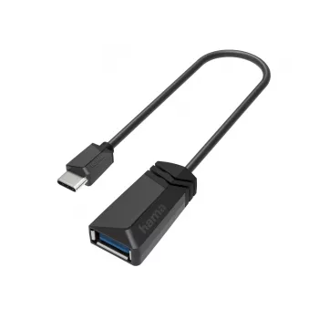 Hama 00200312 USB-A uz USB-C dzimuma mainītājs, melns