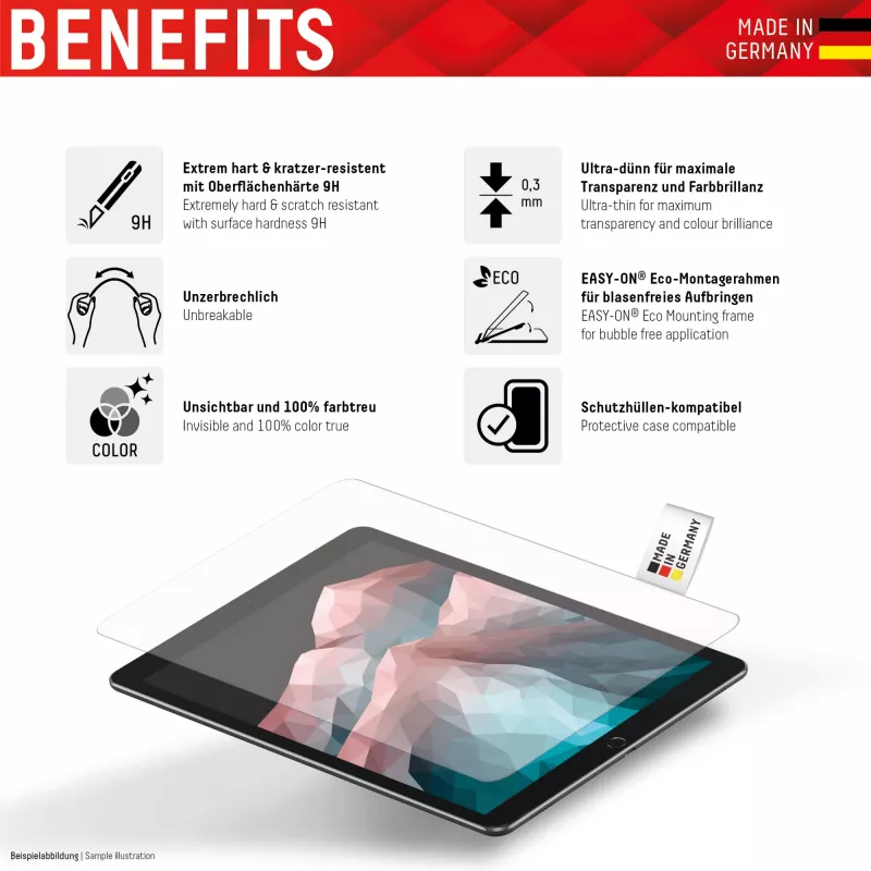 Displex Tablet Glass (9H) Samsung Galaxy Tab A8, Eco Montāžas Rāmis, nesalaužams, īpaši plāns, neredzams