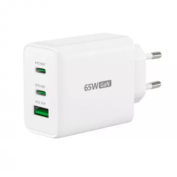 j5create JUP3365E-EN 65W GaN USB-C® 3-Port lādētājs, iekštelpu, AC, balts